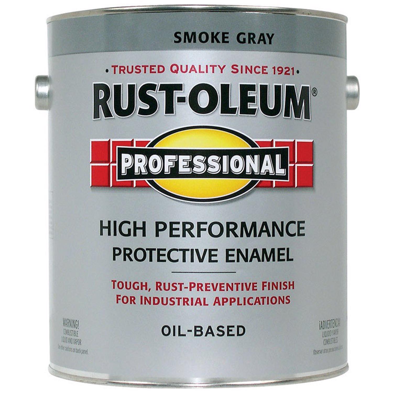 Rust-Oleum Professional High Performance Indoor and Outdoor Gloss Smoke Gray Protective Enamel 1 gal - Case of 2