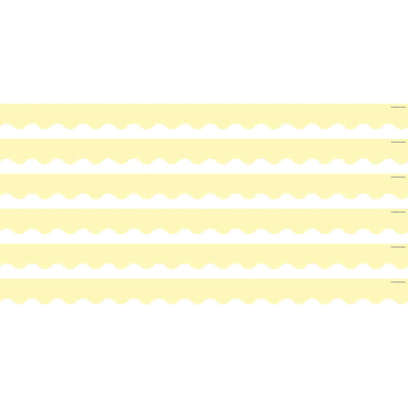 TEACHER CREATED RESOURCES - Pastel Yellow Scalloped Border Trim, 35 Feet Per Pack, 6 Packs