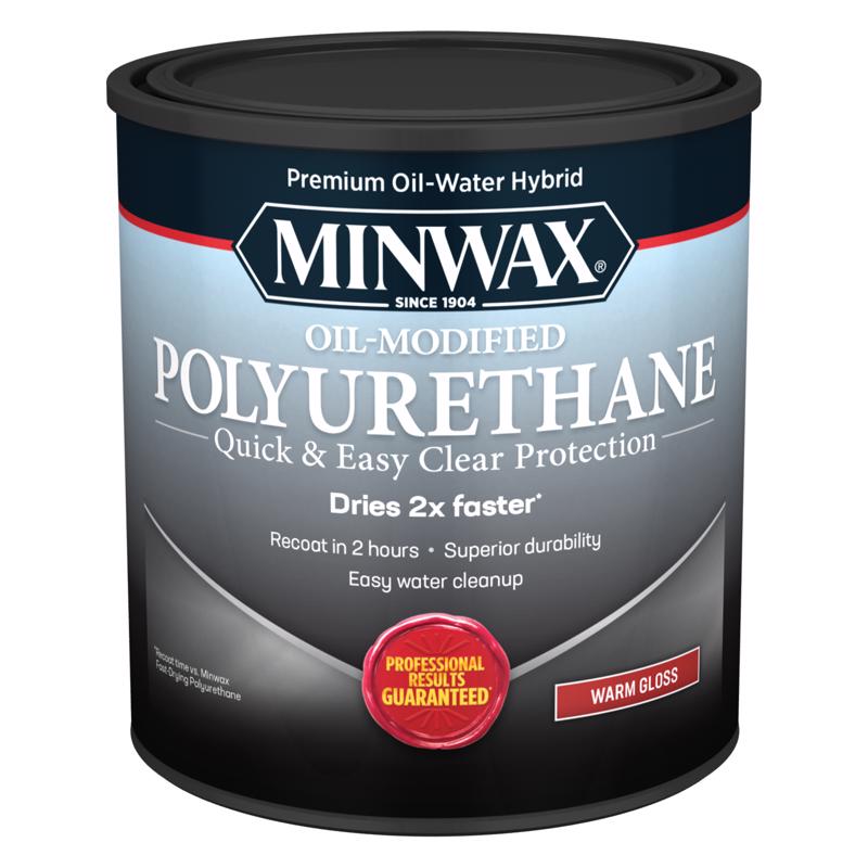 MINWAX - Minwax Water Based Oil-Modified Polyurethane Gloss Clear Polyurethane 1 qt - Case of 4