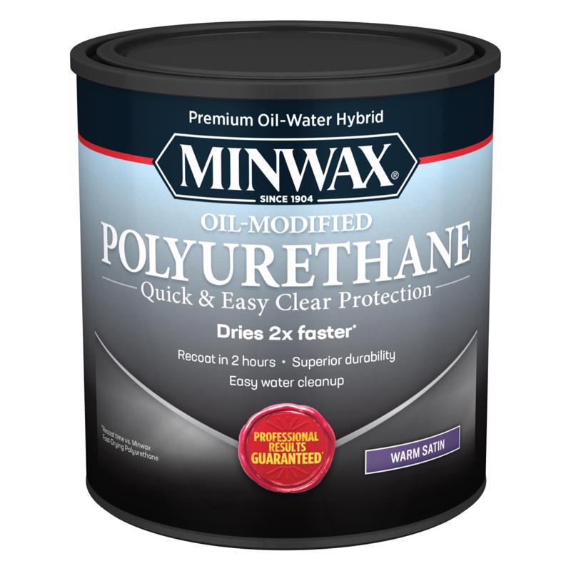 MINWAX - Minwax Water Based Oil-Modified Satin Clear Water-Based Oil-Modified Polyurethane 1 qt