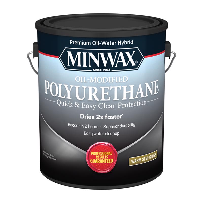 MINWAX - Minwax Oil-Modified Semi-Gloss Clear Water-Based Polyurethane 1 gal - Case of 2