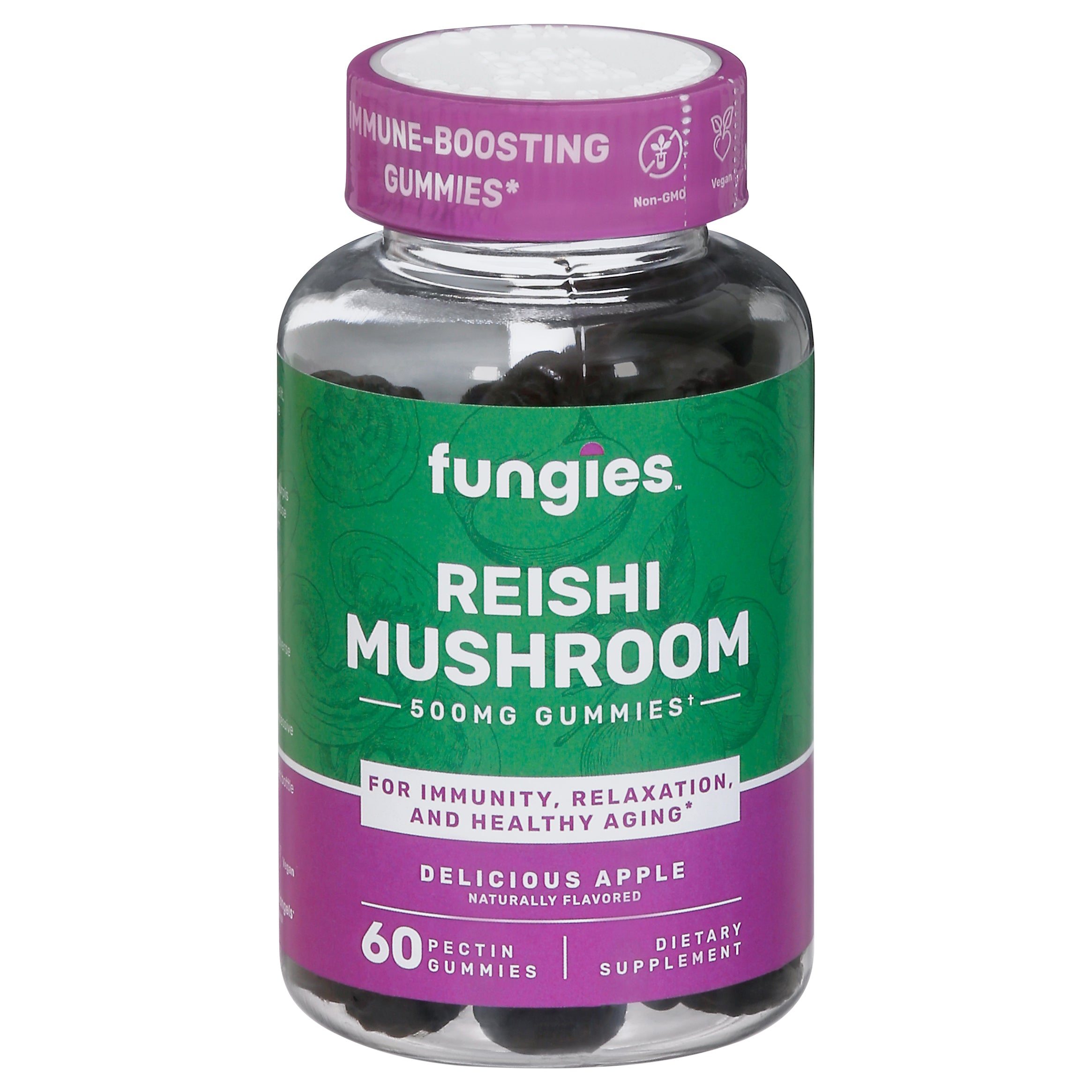 Fungies 500 mg Delicious Apple Reishi Mushroom 60 Gummies - Case of 1