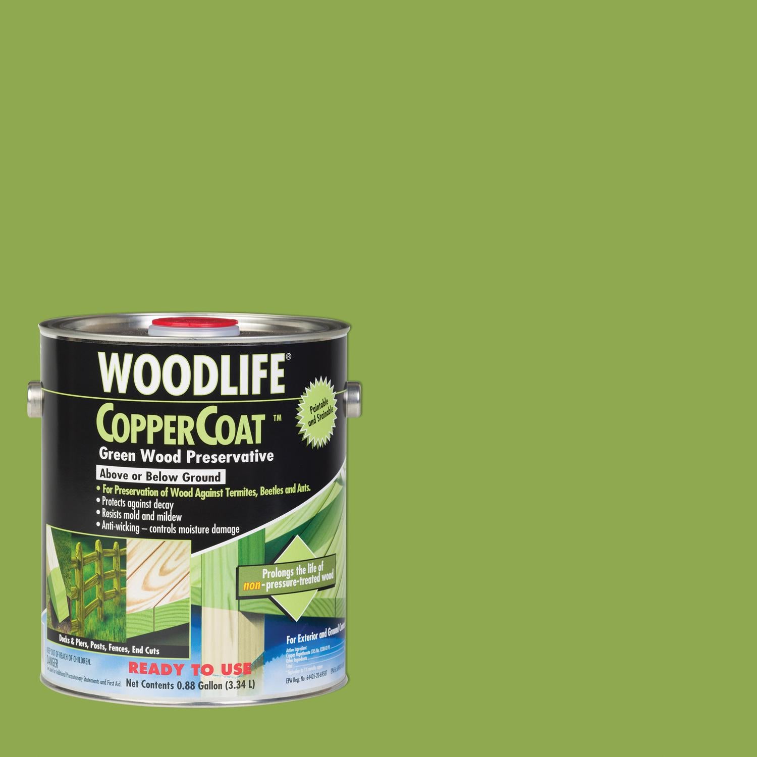Woodlife Coppercoat Green Water-Based Wood Preservative 0.88 gal - Case of 4