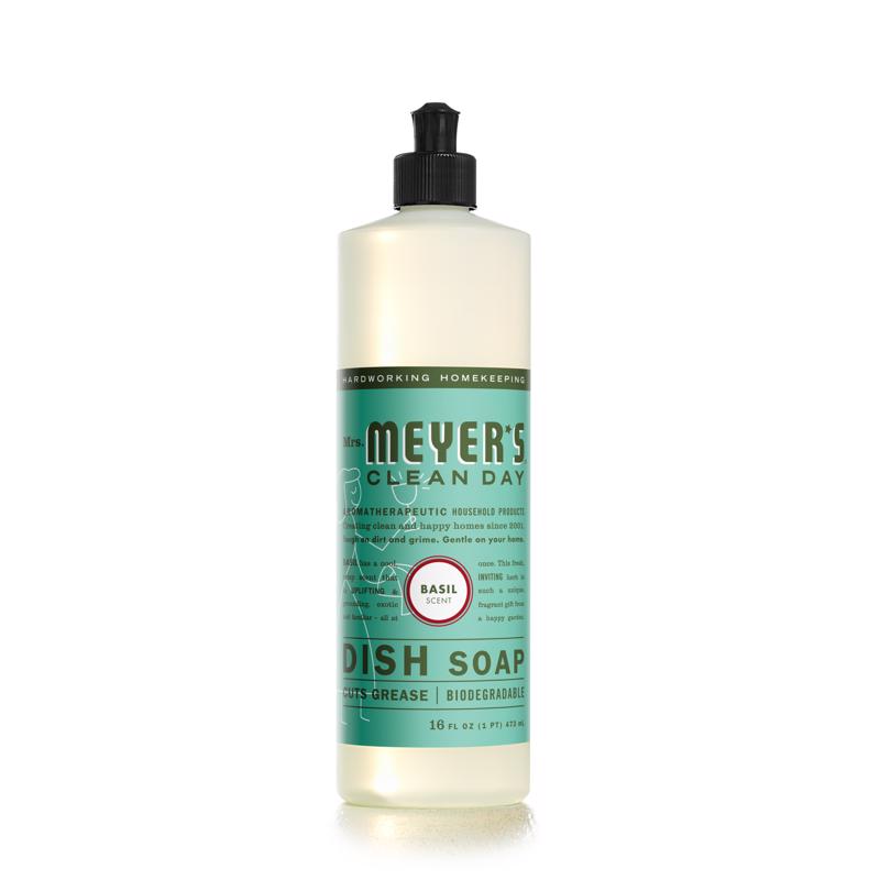 MRS. MEYER'S - Mrs. Meyer's Clean Day Basil Scent Liquid Dish Soap 16 oz 1 pk - Case of 6