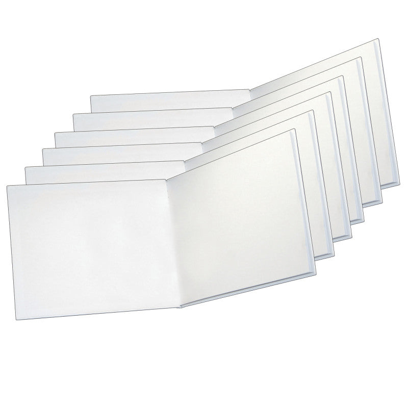 ASHLEY PRODUCTIONS - Big Hardcover Blank Book, 11" x 8.5" Landscape, White, Pack of 6