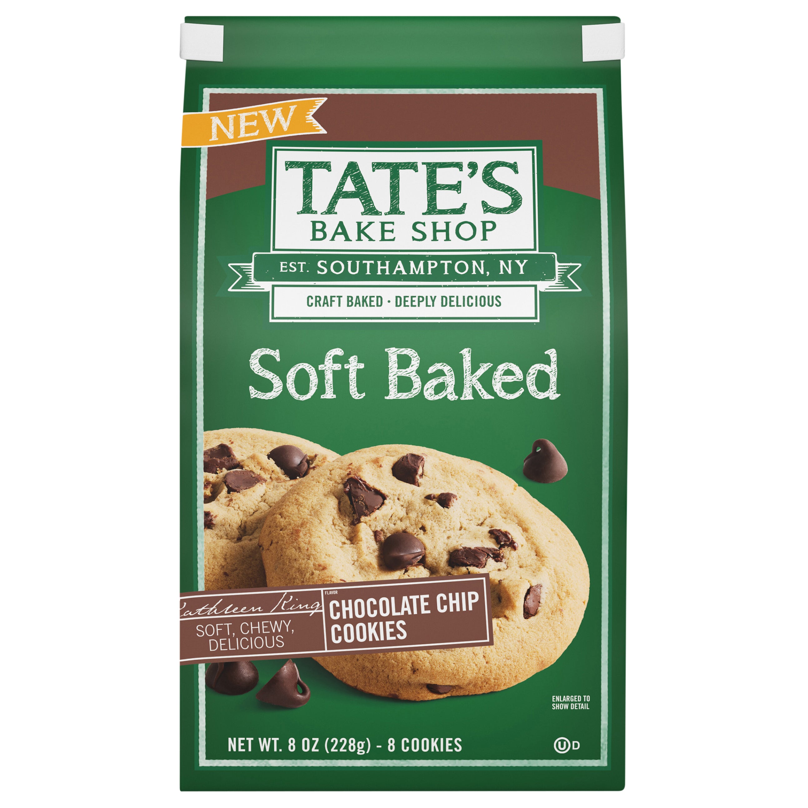 Tate's Bake Shop Soft Baked Cookies, Chocolate Chip, 8 oz - Case of 12
