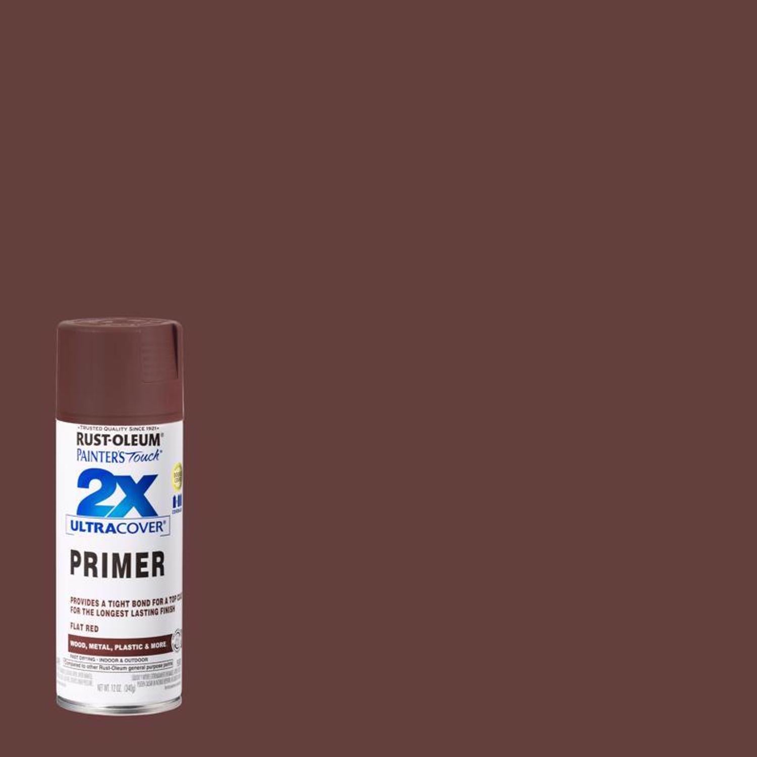 Rust-Oleum Painters Touch 2X Ultra Cover Flat Red Paint+Primer Spray Paint 12 oz - Case of 6