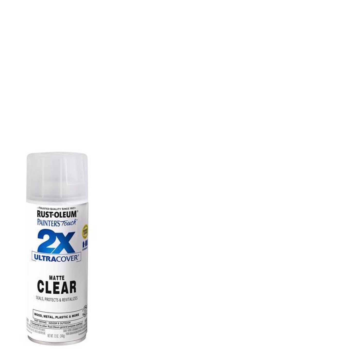 Rust-Oleum Painter's Touch 2X Ultra Cover Matte Clear Paint+Primer Spray Paint 12 oz - Case of 6