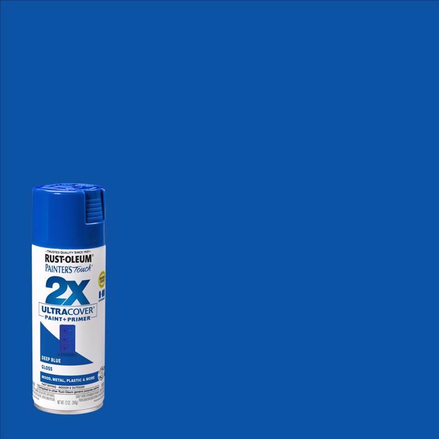Rust-Oleum Painter's Touch 2X Ultra Cover Gloss Deep Blue Paint+Primer Spray Paint 12 oz - Case of 6