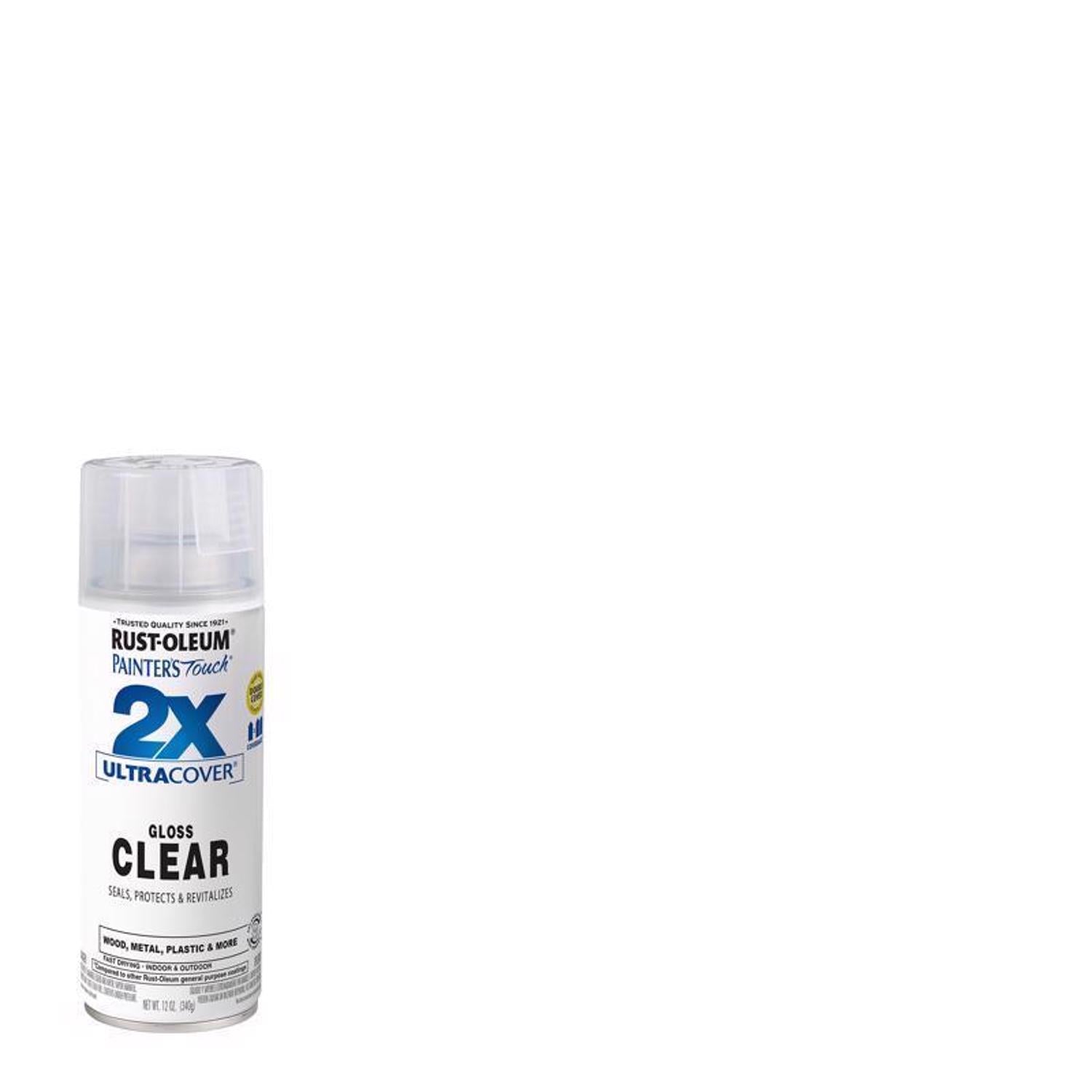 Rust-Oleum Painter's Touch 2X Ultra Cover Gloss Clear Paint+Primer Spray Paint 12 oz - Case of 6