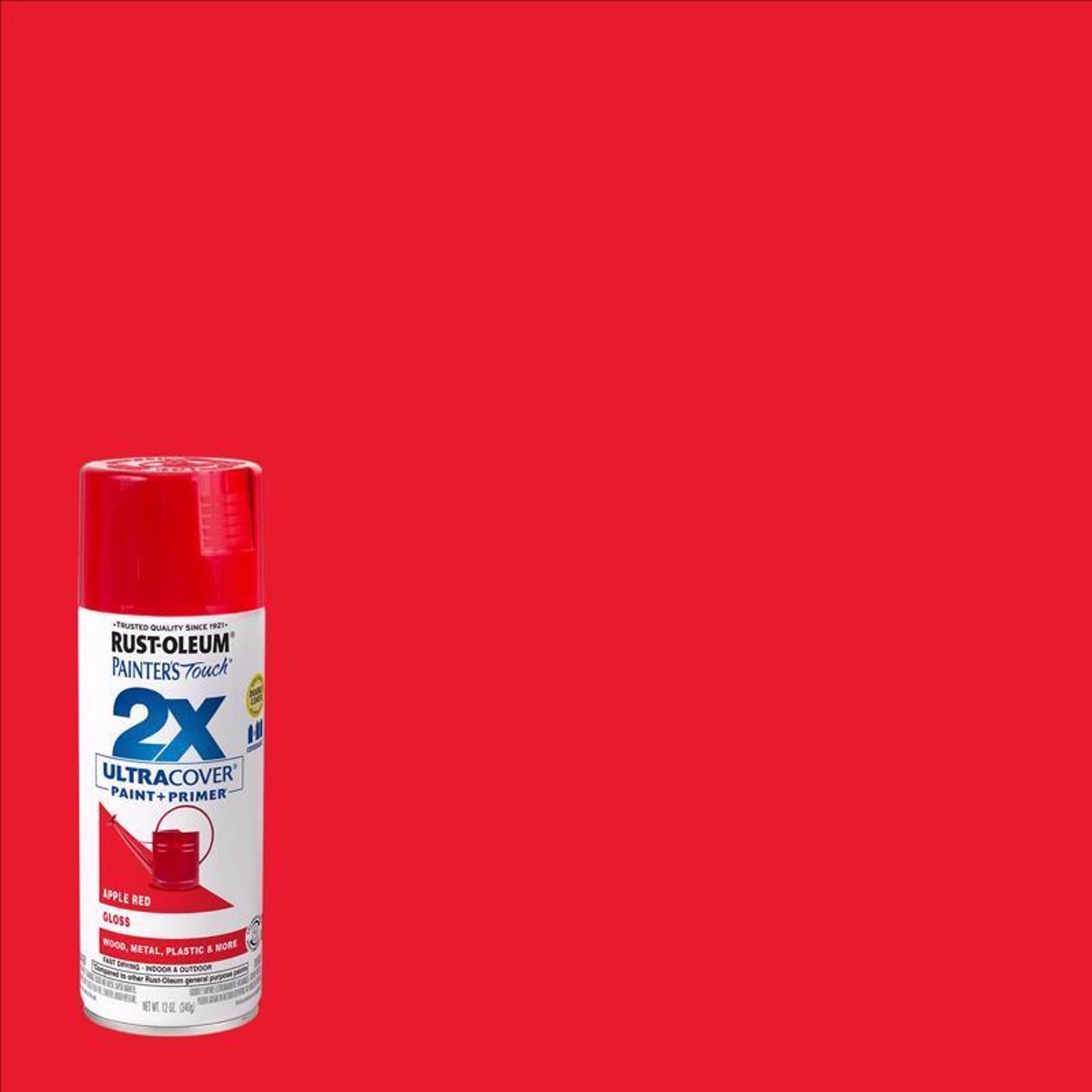 Rust-Oleum Painter's Touch 2X Ultra Cover Gloss Apple Red Paint+Primer Spray Paint 12 oz - Case of 6