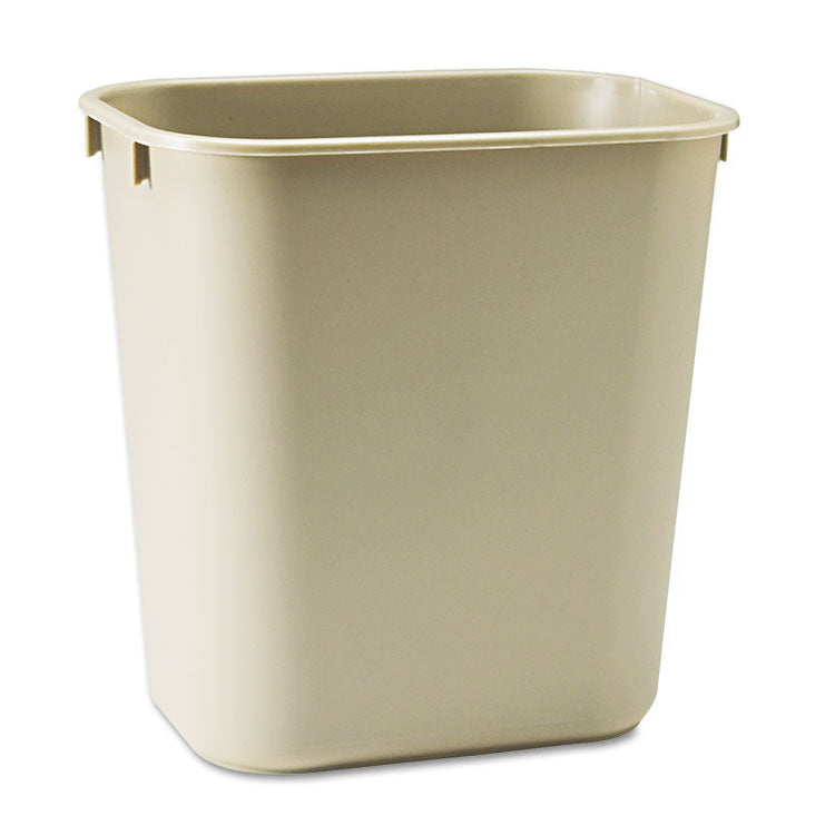 Rubbermaid Commercial - Deskside Plastic Wastebasket, 3.5 gal, Plastic, Beige