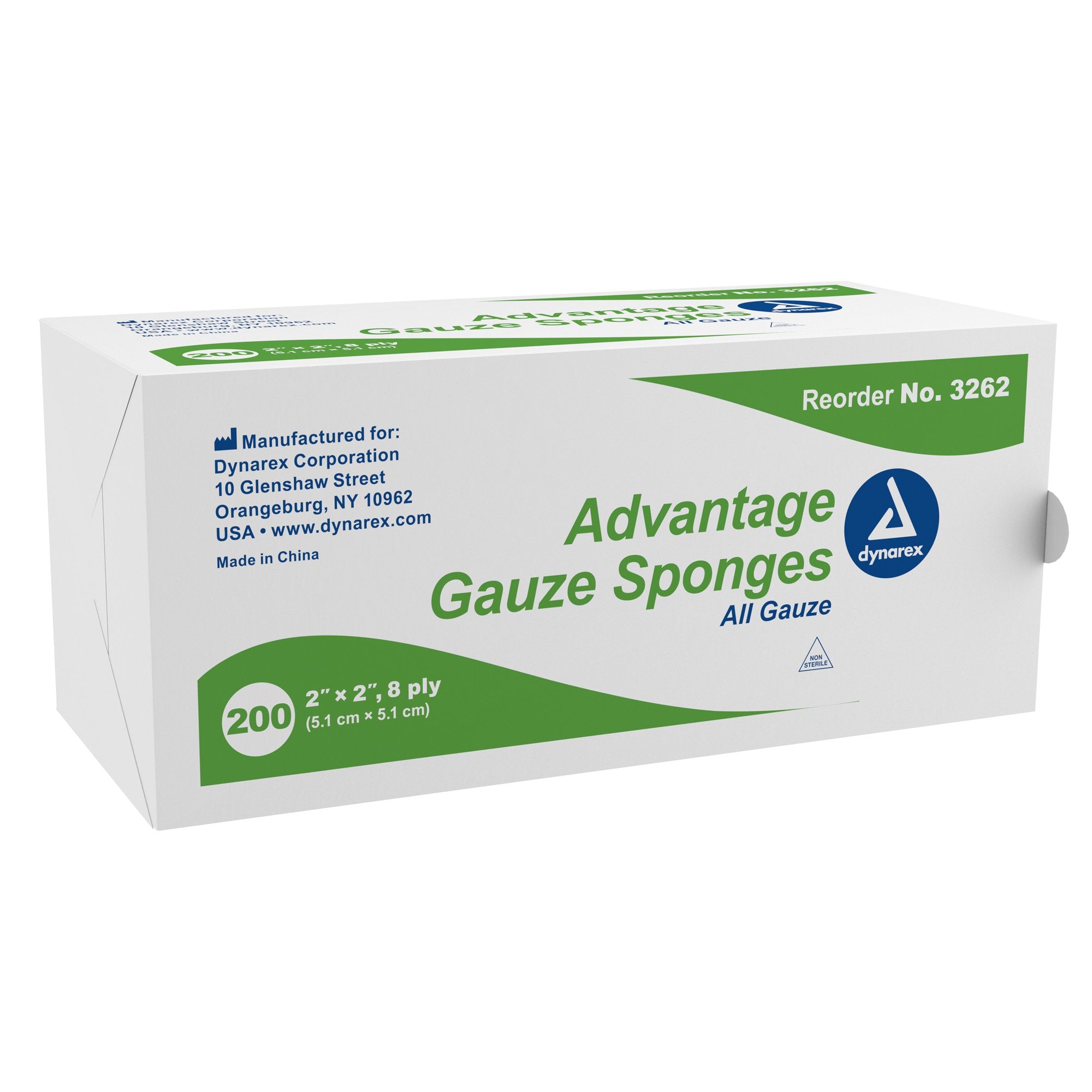 Dynarex - Gauze Sponge Advantage 2 X 2 Inch 8-Ply NonSterile 200 per Pack [200/PK]