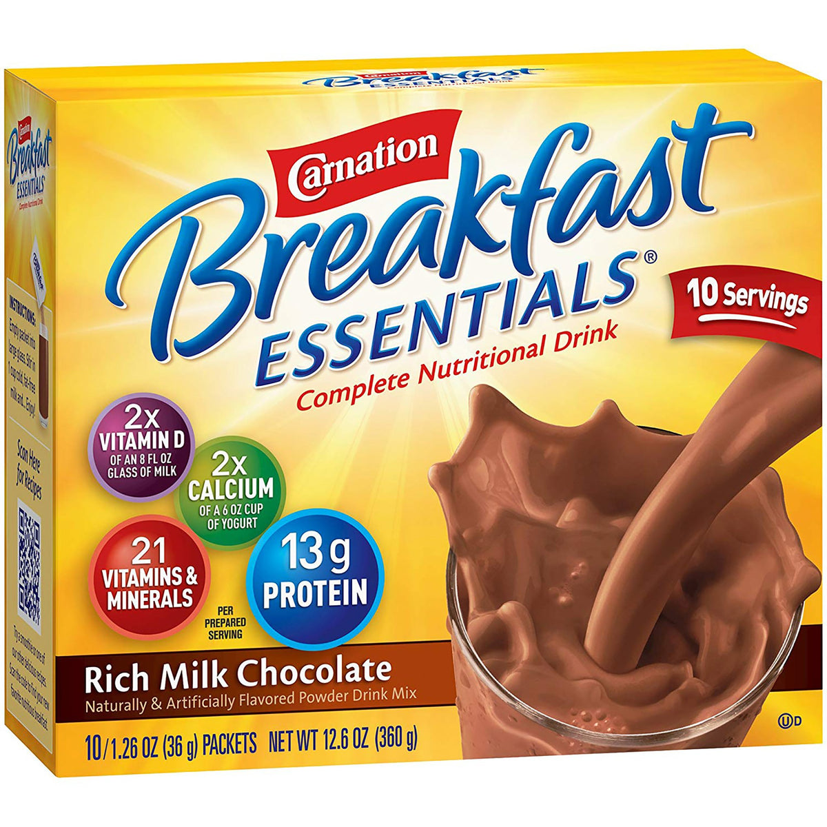 Nestle Healthcare Nutrition - Oral Supplement Carnation Breakfast Essentials® Rich Milk Chocolate Flavor Powder 1.26 oz. Individual Packet [1/EA]