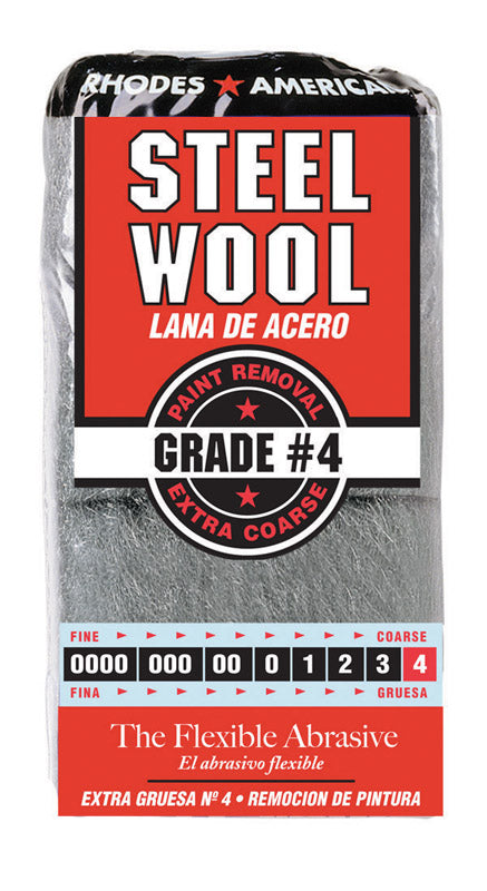 RHODES AMERICAN - Rhodes American 4 Grade Extra Coarse Steel Wool Pad 12 pk - Case of 6