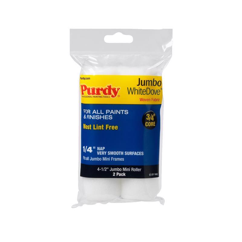 PURDY - Purdy White Dove Woven Fabric 4.5 in. W X 1/4 in. Jumbo Mini Paint Roller Cover 2 pk