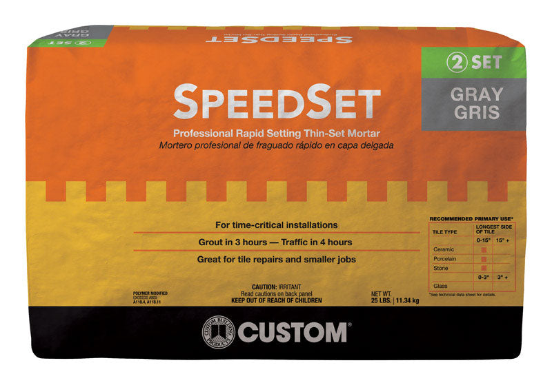 CUSTOM BUILDING PROD - Custom Building Products SpeedSet Gray Thin-Set Mortar 25 lb