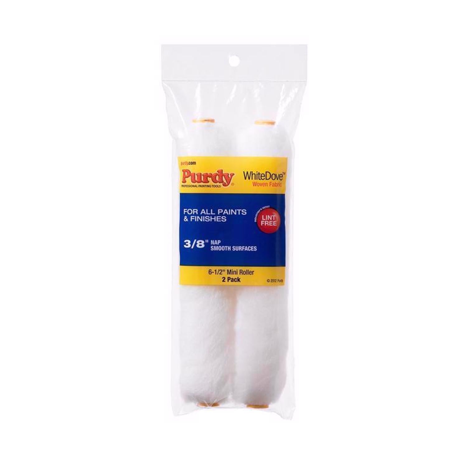 Purdy White Dove Woven Fabric 6.5 in. W X 3/8 in. Mini Paint Roller Cover 2 pk - Case of 3