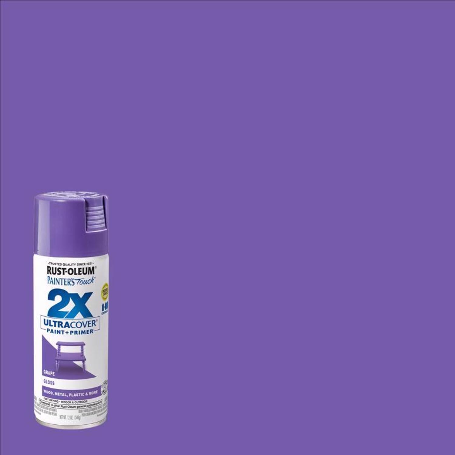 Rust-Oleum Painter's Touch 2X Ultra Cover Gloss Grape Paint+Primer Spray Paint 12 oz - Case of 6