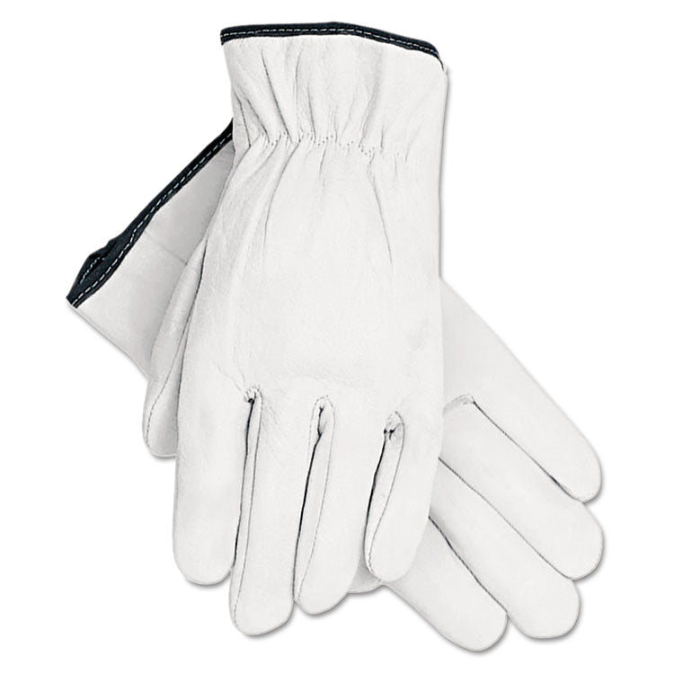 MCR Safety - Grain Goatskin Driver Gloves, White, Large, 12 Pairs