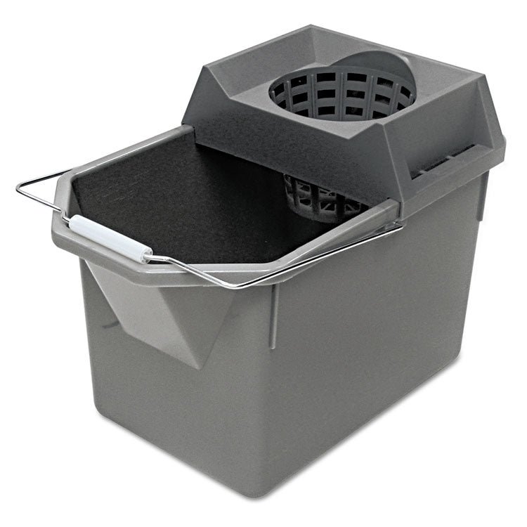 Rubbermaid Commercial - Pail/Strainer Combination, 15 qt, Steel Gray