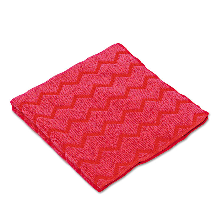 Rubbermaid Commercial - HYGEN Microfiber Cleaning Cloths, 16 x 16, Red, 12/Carton