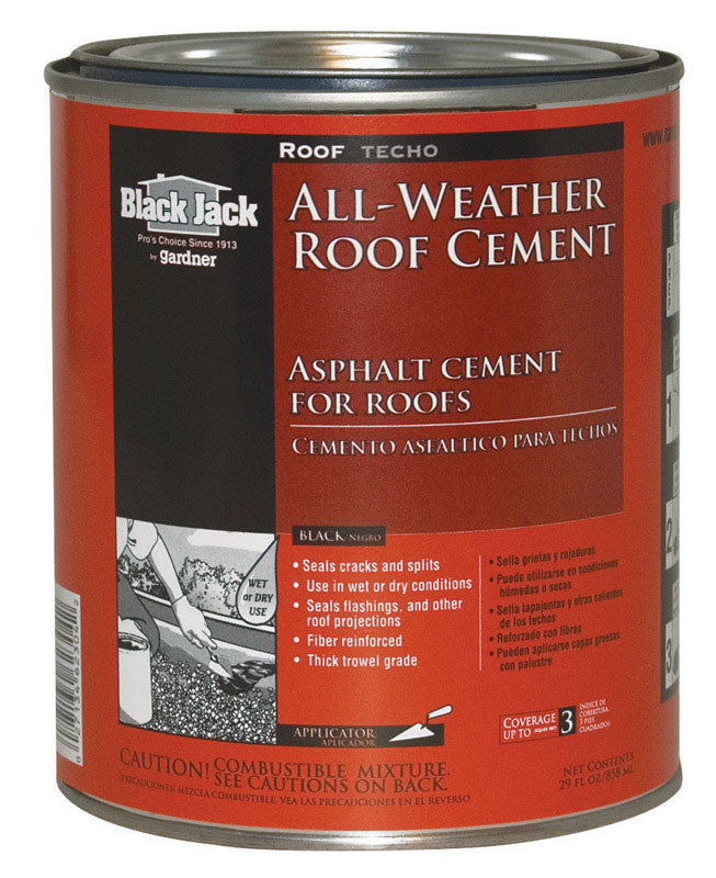 BLACK JACK - Black Jack Gloss Black Patching Cement All-Weather Roof Cement 29 oz