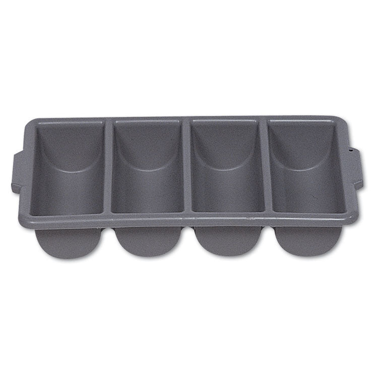 Rubbermaid Commercial - Cutlery Bin, 4 Compartments, Plastic, 11.5 x 21.25 x 3.75, Plastic, Gray