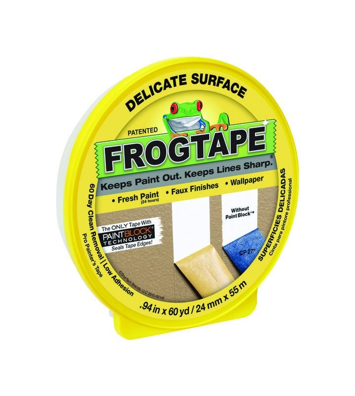 FROGTAPE - FrogTape 0.94 in. W X 60 yd L Yellow Low Strength Painter's Tape 1 pk