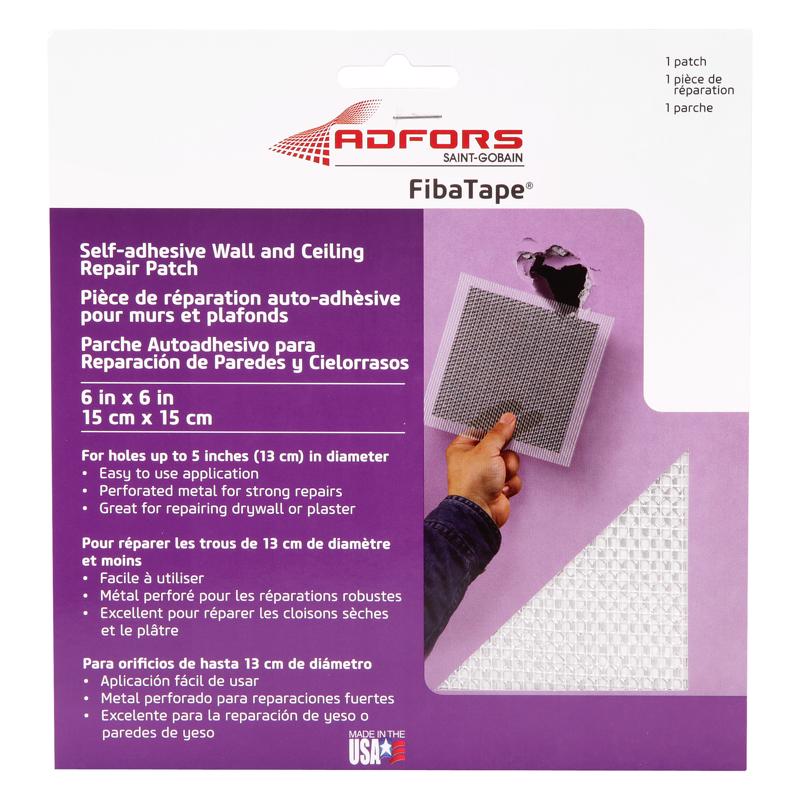 FIBATAPE - Saint-Gobain ADFORS FibaTape 6 in. L X 6 in. W Reinforced Aluminum White Self Adhesive Wall Repair P