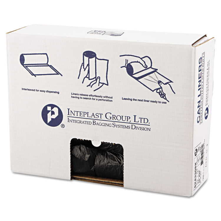 Inteplast Group - High-Density Commercial Can Liners, 16 gal, 8 microns, 24" x 33", Black, 1,000/Carton