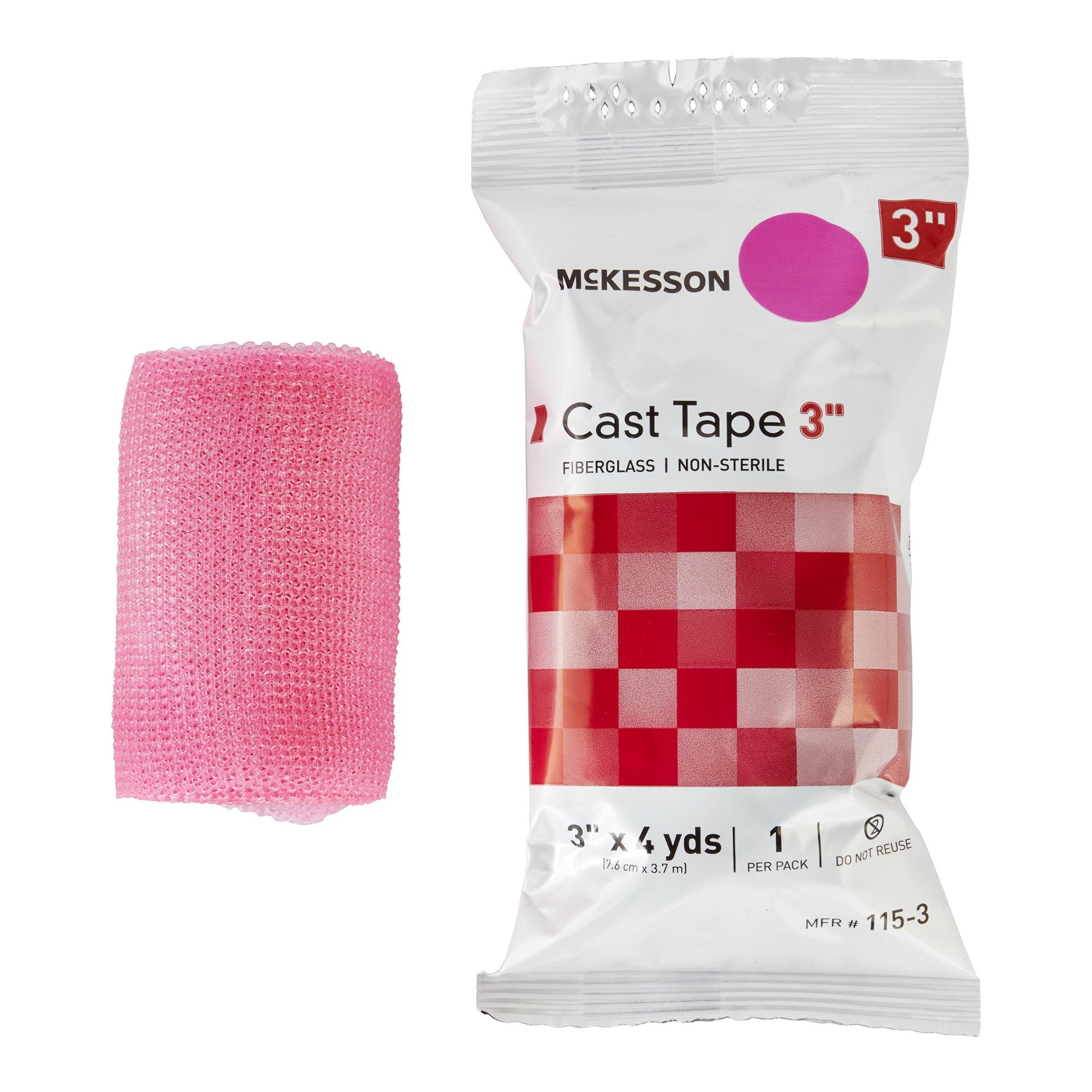 McKesson Brand - Cast Tape McKesson 3 Inch X 12 Foot Fiberglass Pink [10/BX]