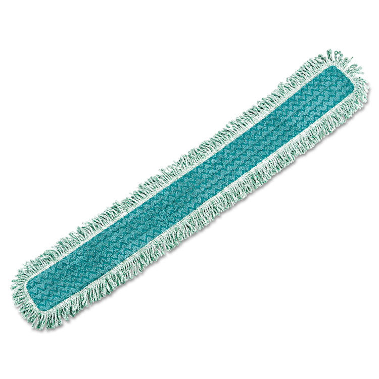 Rubbermaid Commercial HYGEN - HYGEN Dust Mop Heads With Fringe, Green, 48", Microfiber