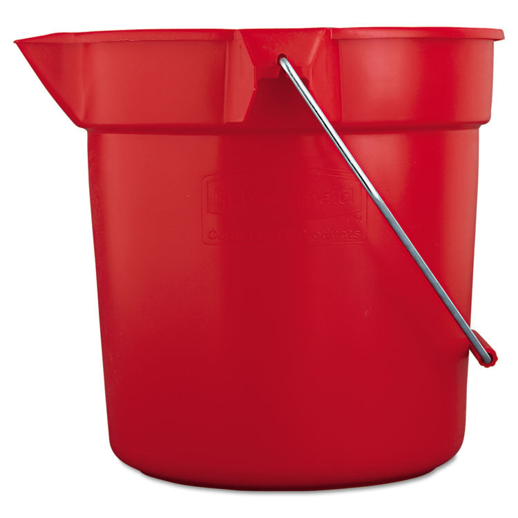 Rubbermaid Commercial - BRUTE Round Utility Pail, 10 qt, Plastic, Red, 10.5" dia