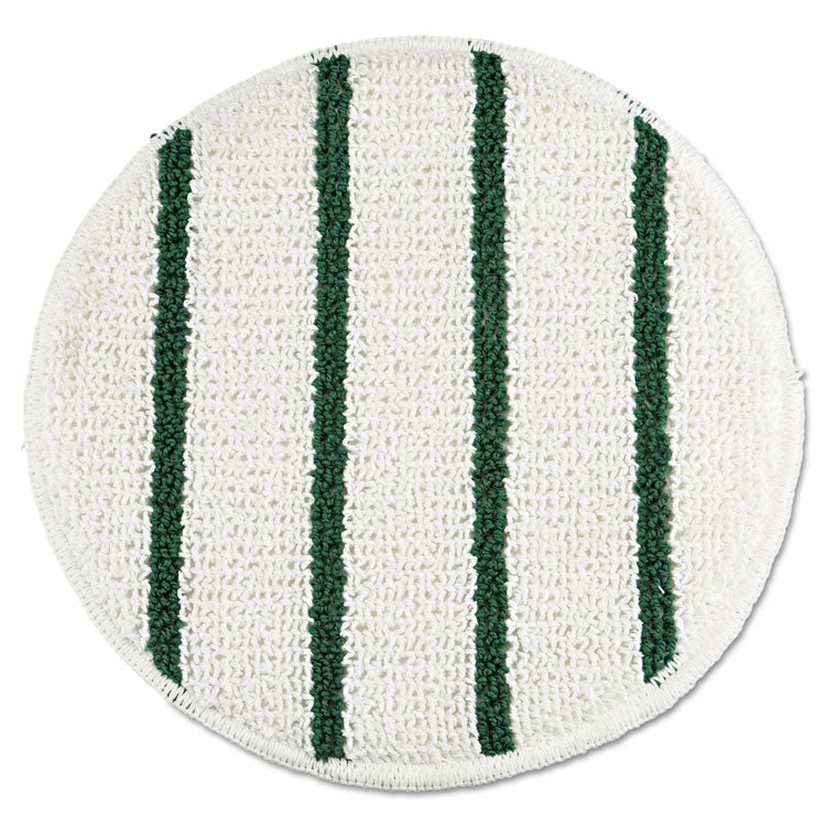 Rubbermaid Commercial - Low Profile Scrub-Strip Carpet Bonnet, 19" Diameter, White/Green, 5/Carton