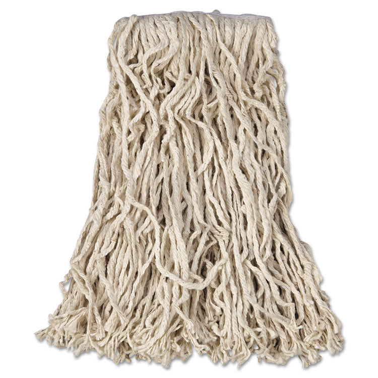 Rubbermaid Commercial - Economy Cut-End Cotton Wet Mop Head, 16oz, 1" Band, White, 12/Carton