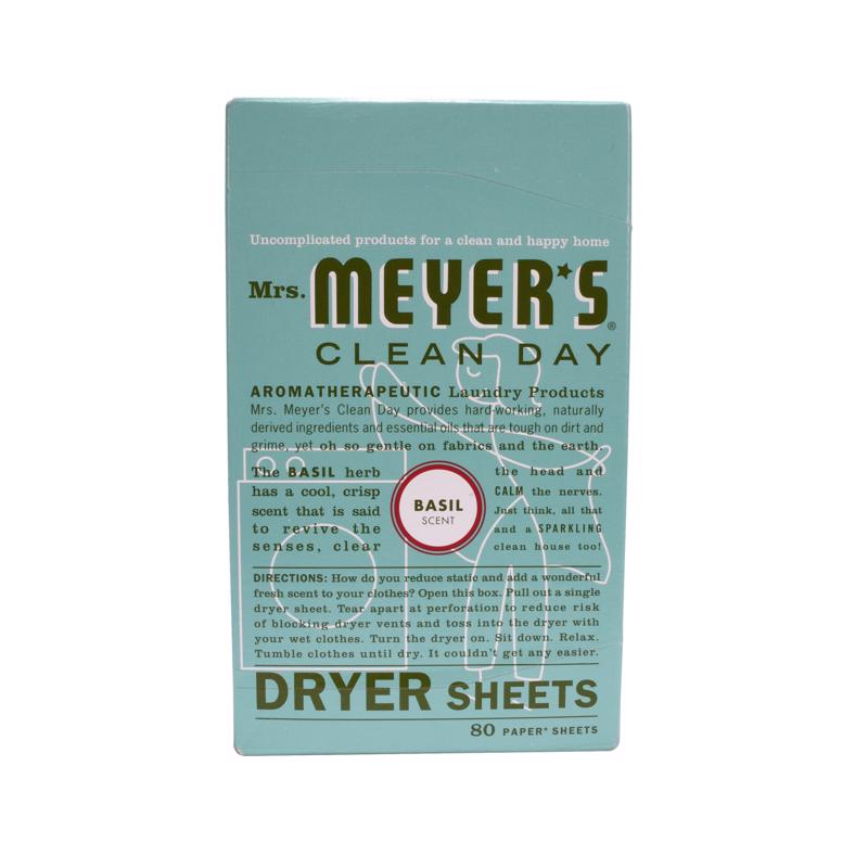 MRS. MEYER'S - Mrs. Meyer's Clean Day Basil Scent Fabric Softener Sheets 80 pk