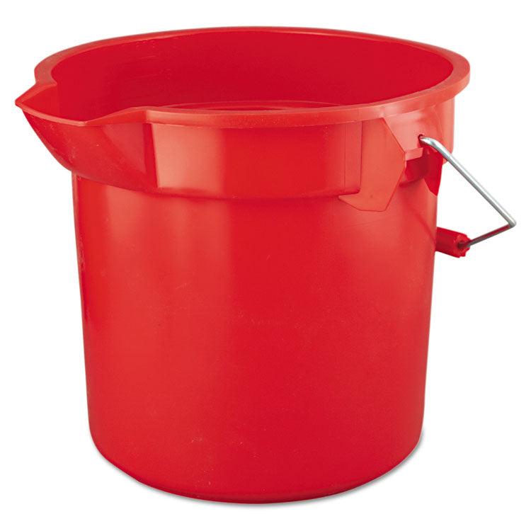 Rubbermaid Commercial - BRUTE Round Utility Pail, 14 qt, Plastic, Red, 12" dia