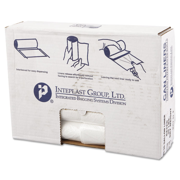 Inteplast Group - High-Density Commercial Can Liners Value Pack, 30 gal, 11 microns, 30" x 36", Clear, 500/Carton