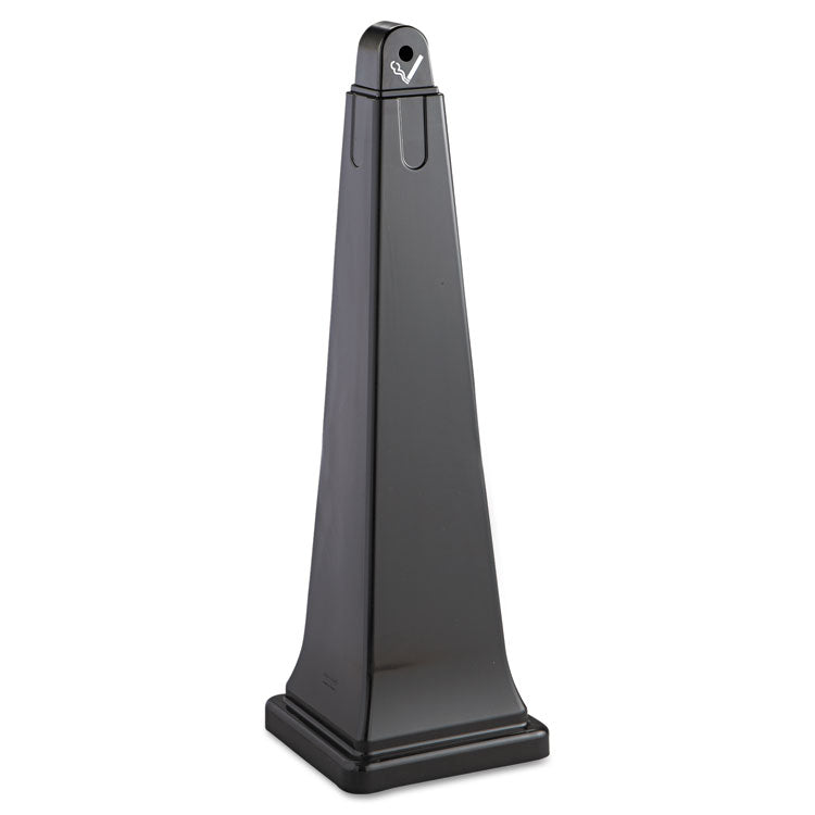 Rubbermaid Commercial - GroundsKeeper Cigarette Waste Collector, Pyramid, 1 gal, 12.25 x 39.75,  Black