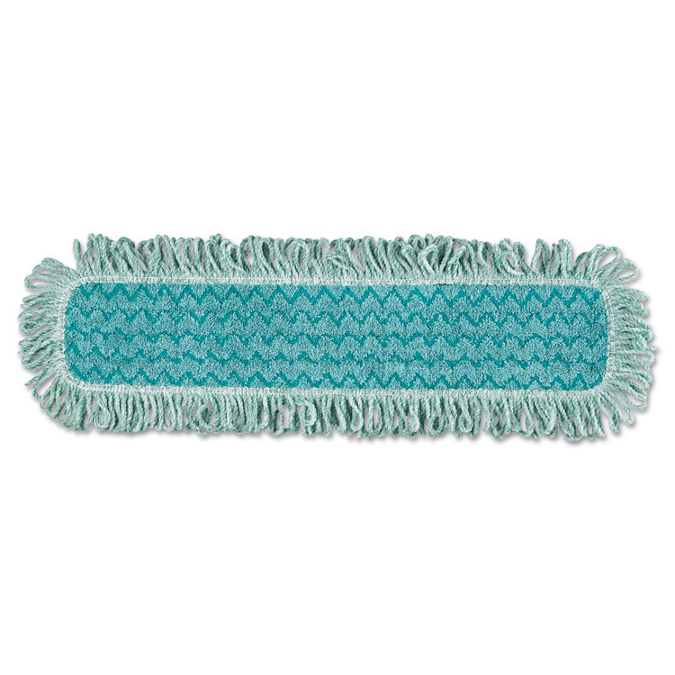 Rubbermaid Commercial HYGEN - HYGEN Microfiber Fringed Dust Mop Pad, 24w x 9d, Green