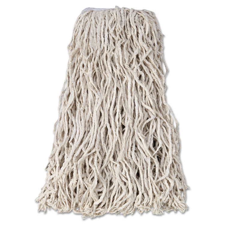 Rubbermaid Commercial - Economy Cut-End Cotton Wet Mop Head, 24oz, 1" Band, White, 12/Carton