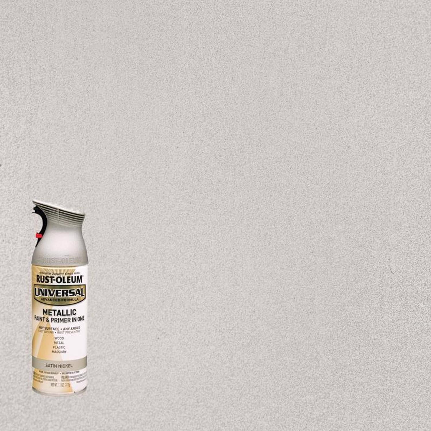 Rust-Oleum Universal Metallic Satin Nickel Metallic Spray Paint 11 oz - Case of 6
