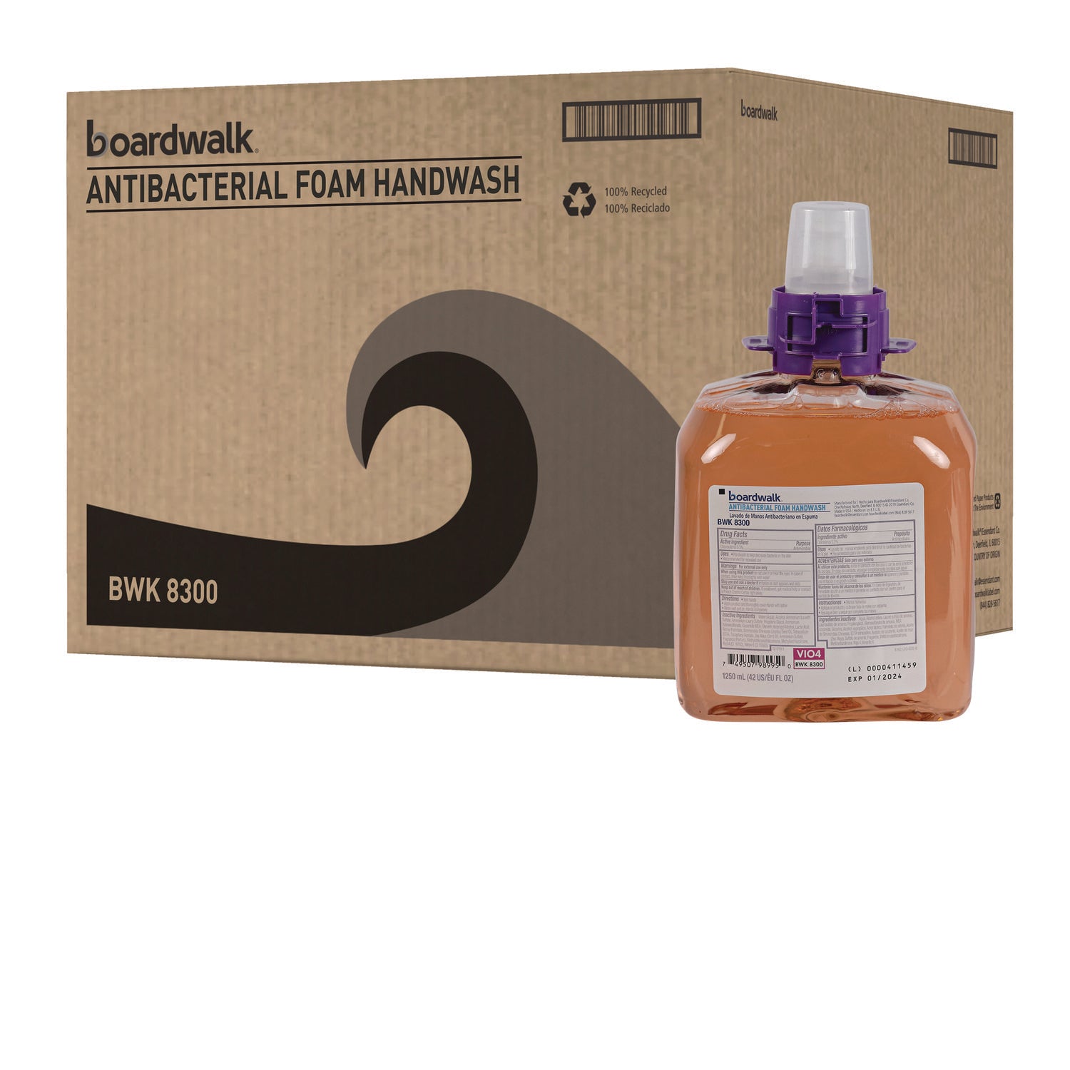 Foam Antibacterial Handwash, Fresh Fruit Scent, 1,250 mL Refill, 4/Carton