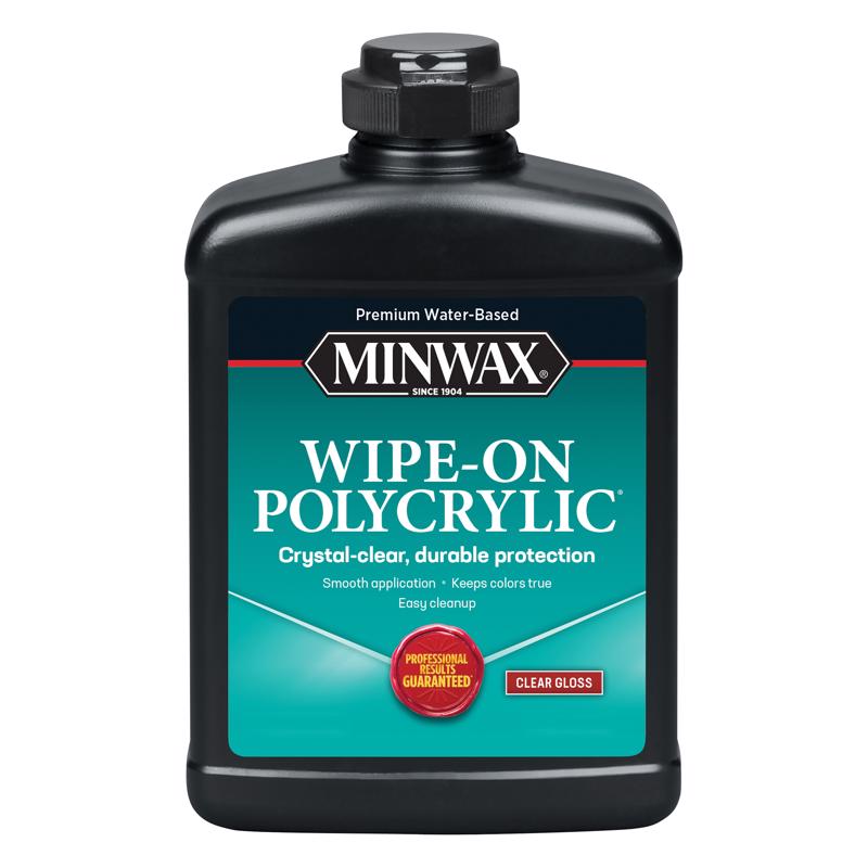 MINWAX - Minwax Wipe-On Poly Gloss Clear Water-Based Polyurethane 1 pt - Case of 4