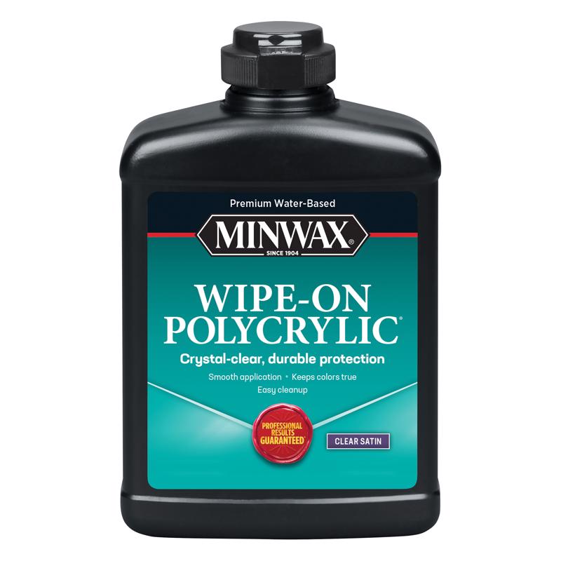 MINWAX - Minwax Wipe-On Poly Satin Clear Water-Based Polyurethane 1 pt - Case of 4