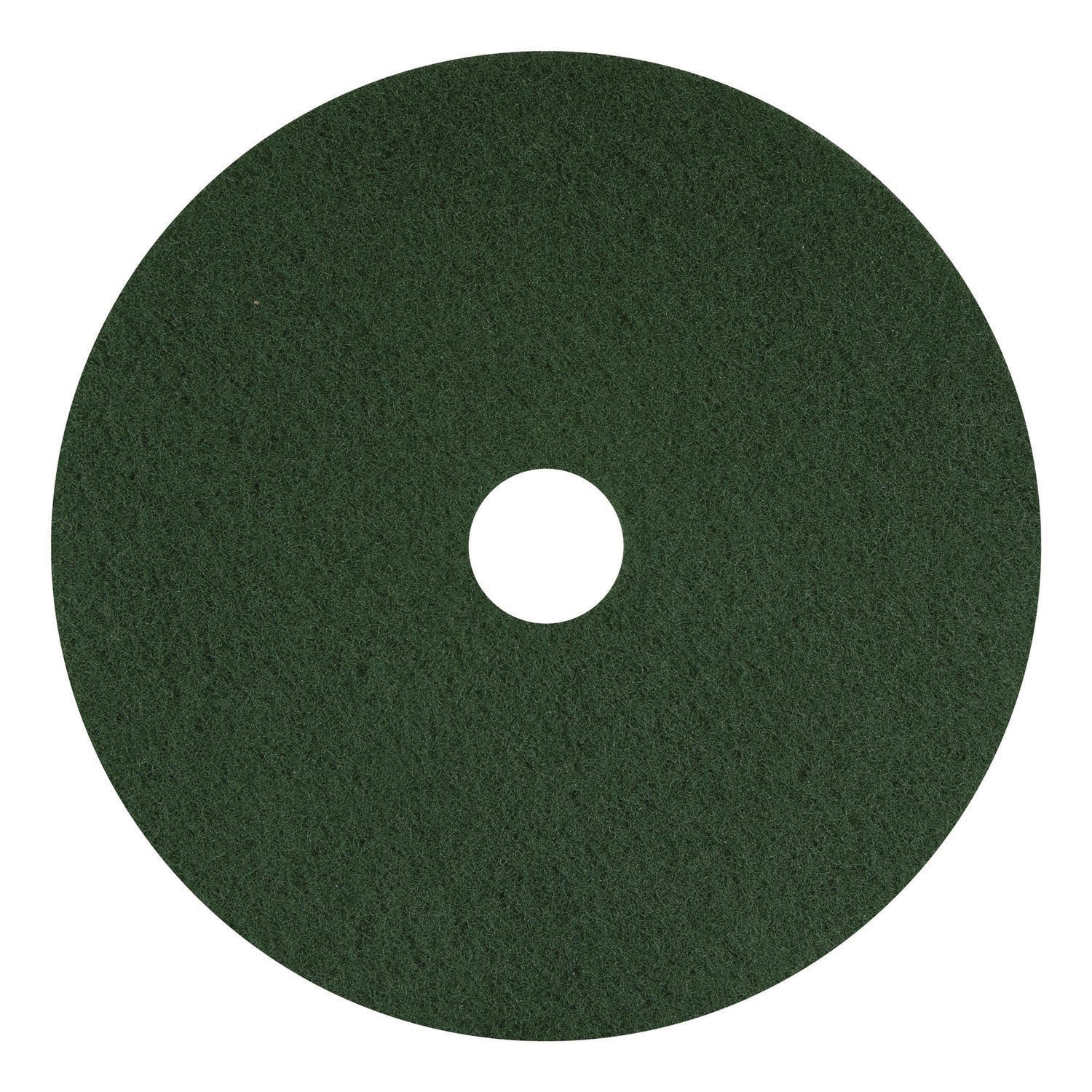 Scrubbing Pad, 12" Diameter, Green, 5/Carton