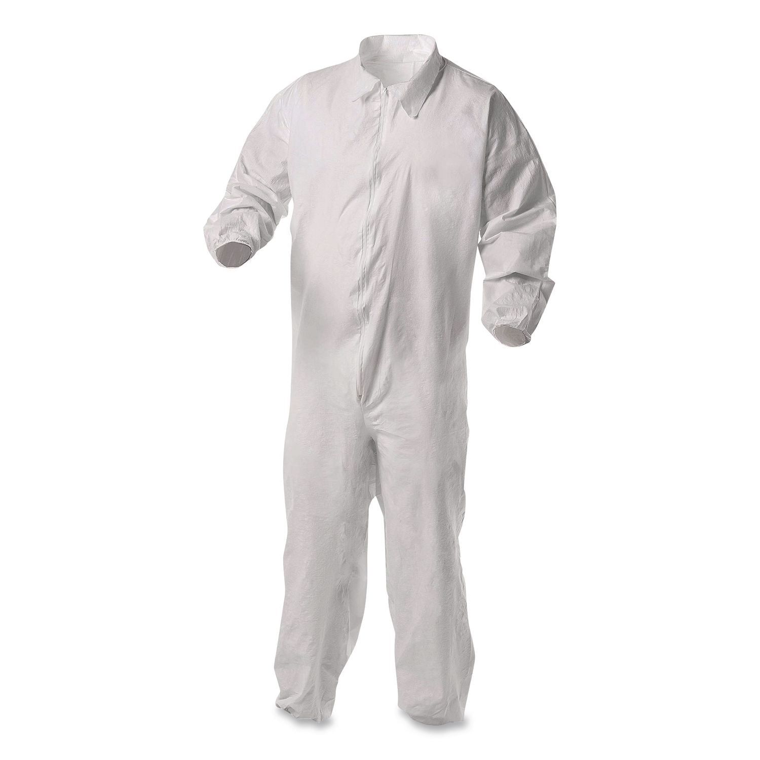 KGA35 Liquid and Particle Protection Coveralls, Elastic Wrist and Ankles, Large, White, 25/Carton