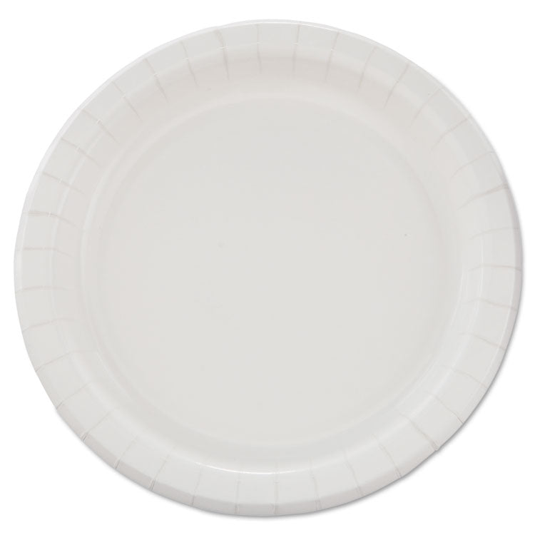 Dart - Bare Eco-Forward Clay-Coated Paper Dinnerware, Plate, 8.5" dia, White, 125/Pack, 4 Packs/Carton