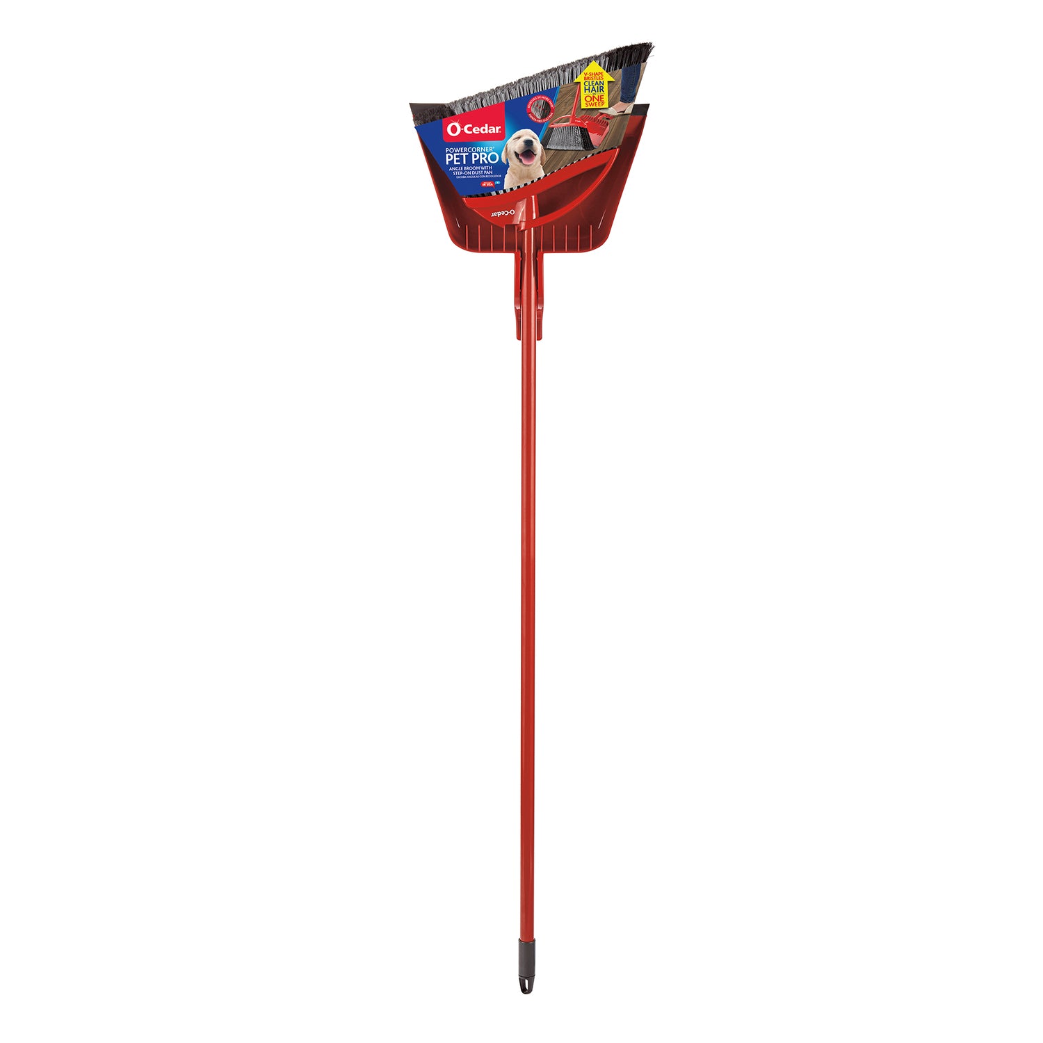 O-Cedar Power Corner 13.75 in. W Stiff Recycled PET Broom with Dustpan - Case of 4